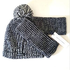 Rebecca Minkoff NWT Black KnitBeanie & Handwarmer Set